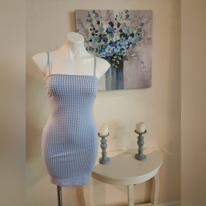 Summer dress checkered blue & white